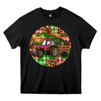 Black Christmas Farm Red Tractor Heavy Core Tee - RanaPortraitStore