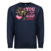 Navy you make my heart saur Premium Sweatshirt - LillyAllenDesigns