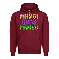Burgundy mardi gras mambo Zipper Hoodie - MaliasSmallBusiness