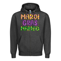 Charcoal Heather mardi gras mambo Zipper Hoodie - MaliasSmallBusiness