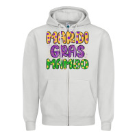 Dove Grey mardi gras mambo Zipper Hoodie - MaliasSmallBusiness