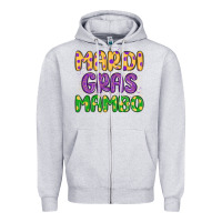 Heather Grey mardi gras mambo Zipper Hoodie - MaliasSmallBusiness