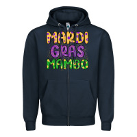 Navy mardi gras mambo Zipper Hoodie - MaliasSmallBusiness
