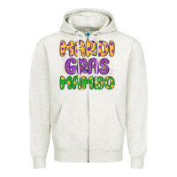Oatmeal Heather mardi gras mambo Zipper Hoodie - MaliasSmallBusiness