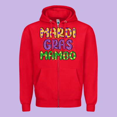 Mardi Gras Mambo Zipper Hoodie Designed By Maliassmallbusiness