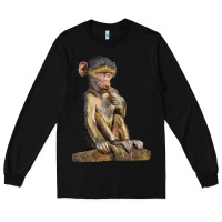Black Baby Baboon Illustrations Long Sleeve Tee - LillyAllenDesigns