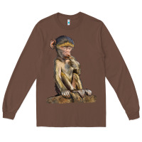 Chestnut Baby Baboon Illustrations Long Sleeve Tee - LillyAllenDesigns
