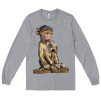 Heather Grey Baby Baboon Illustrations Long Sleeve Tee - LillyAllenDesigns