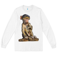 White Baby Baboon Illustrations Long Sleeve Tee - LillyAllenDesigns