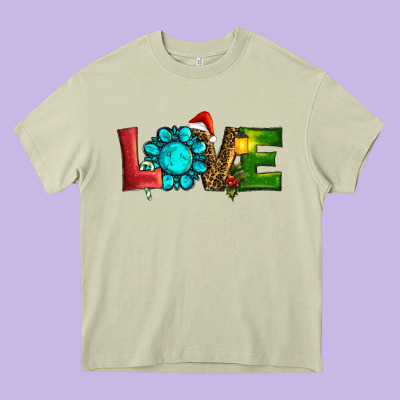 Heavy Core Tee Western Gemstone Christmas Love