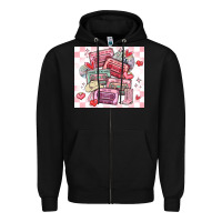 Black valentine's day cassette tapes Zipper Hoodie - MaliasSmallBusiness
