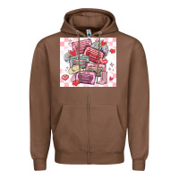 Chestnut valentine's day cassette tapes Zipper Hoodie - MaliasSmallBusiness