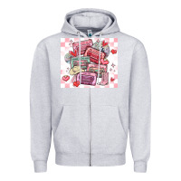 Heather Grey valentine's day cassette tapes Zipper Hoodie - MaliasSmallBusiness