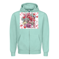 Seafoam valentine's day cassette tapes Zipper Hoodie - MaliasSmallBusiness
