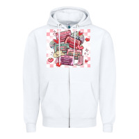 White valentine's day cassette tapes Zipper Hoodie - MaliasSmallBusiness