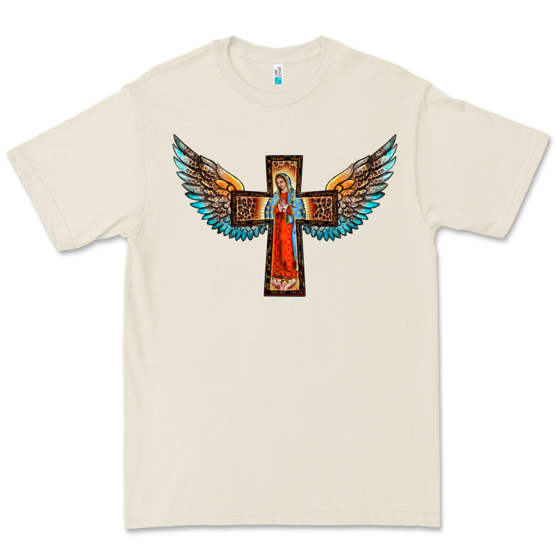 Our Lady Of Guadalupe Cross With Wings Premium Tee by BarkalooDesign | Teevron