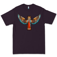 Plum our lady of guadalupe cross with wings Premium Tee - BarkalooDesign