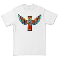 White our lady of guadalupe cross with wings Premium Tee - BarkalooDesign