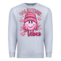 Heather Grey valentine vibes Premium Sweatshirt - LillyAllenDesigns