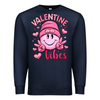 Navy valentine vibes Premium Sweatshirt - LillyAllenDesigns
