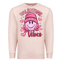 Pale Pink valentine vibes Premium Sweatshirt - LillyAllenDesigns