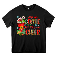 Black i run on coffee and christmas cheer Heavy Core Tee - Zillion Design Studio