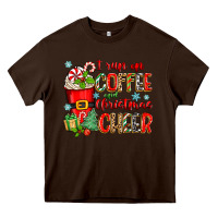Chocolate Brown i run on coffee and christmas cheer Heavy Core Tee - Zillion Design Studio