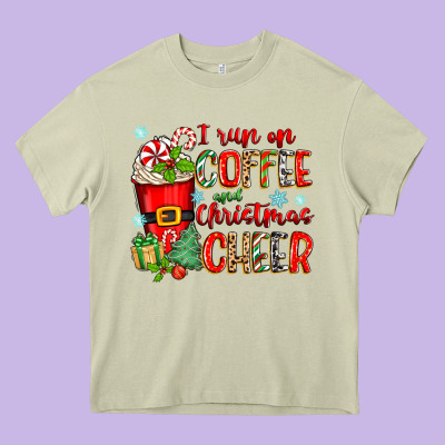 Heavy Core Tee i run on coffee and christmas cheer