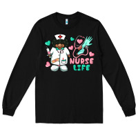 Black nurse life afro american nurse Long Sleeve Tee - BarkalooDesign
