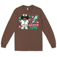 Chestnut nurse life afro american nurse Long Sleeve Tee - BarkalooDesign