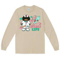 Mushroom nurse life afro american nurse Long Sleeve Tee - BarkalooDesign