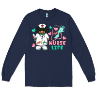 Navy nurse life afro american nurse Long Sleeve Tee - BarkalooDesign
