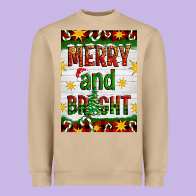 Merry And Bright Heavyweight Sweatshirt Designed By Artiststas