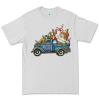 Dove Grey Happy Easter Truck with Bunny Eggs And Carrot Premium Tee - RanaPortraitStore