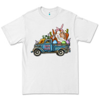 White Happy Easter Truck with Bunny Eggs And Carrot Premium Tee - RanaPortraitStore