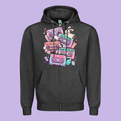 Easter Cassette Tapes Zipper Hoodie Designed By Maliassmallbusiness
