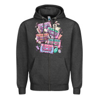 Charcoal Heather easter cassette tapes Zipper Hoodie - MaliasSmallBusiness