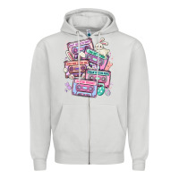 Dove Grey easter cassette tapes Zipper Hoodie - MaliasSmallBusiness