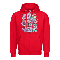 Red easter cassette tapes Zipper Hoodie - MaliasSmallBusiness