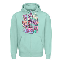 Seafoam easter cassette tapes Zipper Hoodie - MaliasSmallBusiness