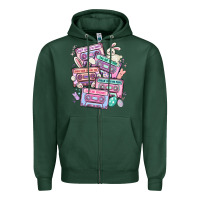 Sports Green easter cassette tapes Zipper Hoodie - MaliasSmallBusiness