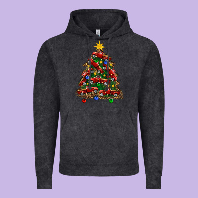 Christmas Truck Tree Vintage Hoodie Designed By Fadigitalartstudio