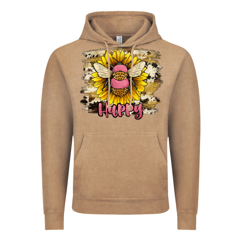 Bee Happy Vintage Hoodie by JahusDesignShop | Teevron