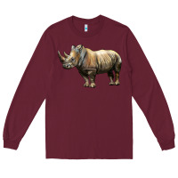 Burgundy Rhino Illustrations Long Sleeve Tee - LillyAllenDesigns