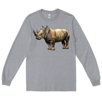Heather Grey Rhino Illustrations Long Sleeve Tee - LillyAllenDesigns