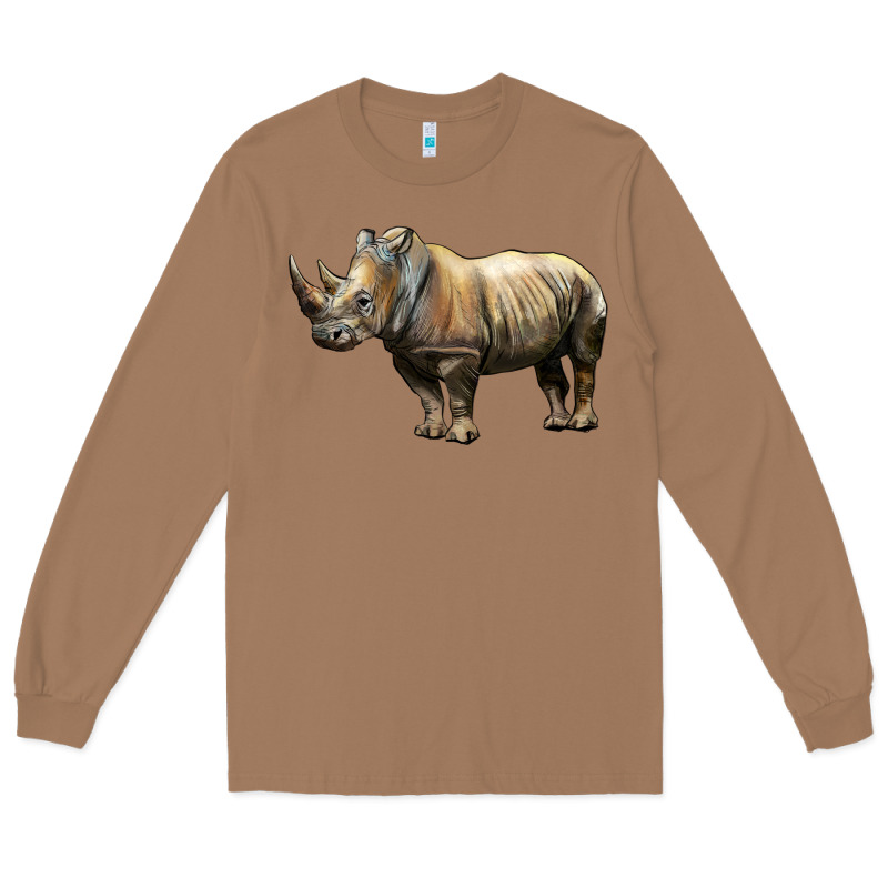 Rhino Illustrations Long Sleeve Tee by LillyAllenDesigns | Teevron