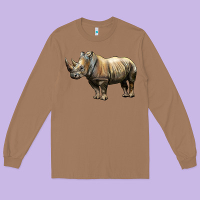 Rhino Illustrations Long Sleeve Tee Designed By Lillyallendesigns