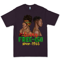 Plum living free ish since 1865 with afro black woman a Premium Tee - texasbilliewilder