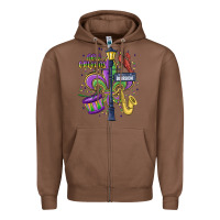 Chestnut new orleans mardi gras streets Zipper Hoodie - MaliasSmallBusiness