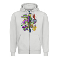 Dove Grey new orleans mardi gras streets Zipper Hoodie - MaliasSmallBusiness